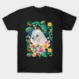 Tropical White Standard Poodle T-Shirt